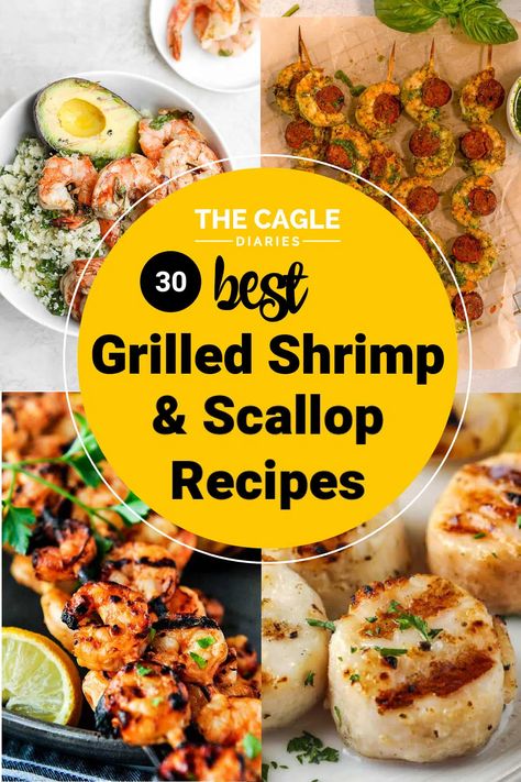 Grilled Shrimp And Scallop Recipes, Grilled Scallop Recipes, Grilled Scallops Recipe, Grilled Sea Scallops, Best Grilled Shrimp, Best Grilled Shrimp Recipe, Shrimp And Scallop Recipes, Ways To Cook Shrimp, How To Cook Scallops