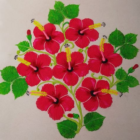 Paper Wall Art Diy, Cartoons Rangoli Design, Cartoons Rangoli, Simple Flower Rangoli, Freehand Rangoli, Rangoli Simple, Rangoli Ideas, Muggulu Design, Small Rangoli