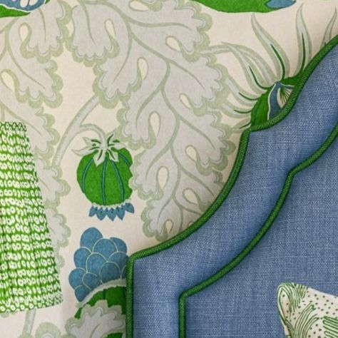 Christopher Farr Carnival, Coastal Headboard, Carnival Wallpaper, Blue Green Bedrooms, Bedhead Design, Colorful Rooms, Green Headboard, Christopher Farr, Blue Headboard