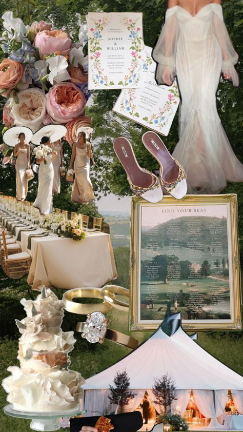 Wedding vision board spring estate wedding in the countryside #wedding #springwedding #estatewedding Wedding Vision Board, Pastel Wedding Theme, Garden Party Theme, March Wedding, Garden Theme Wedding, Eclectic Wedding, Wedding Vision, Countryside Wedding, Dream Wedding Ideas Dresses