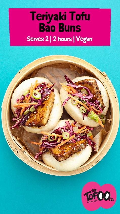 Teriyaki Tofu Bao Buns Bao Buns Tofu, Japanese Octopus Recipes, Tofu Bao Buns Recipe, Terriyaki Tofu, Tofu Bao Buns, Vegetarian Bao, Tofu Bao, Bao Buns Recipe, Buns Recipe Easy