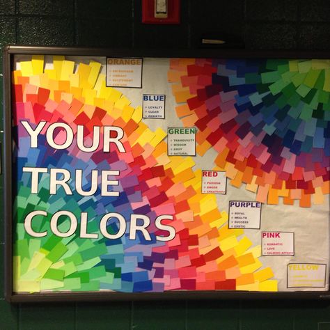 True Colors bulletin board Resident Assistant Bulletin Boards, Rainbow Bulletin Boards, Colorful Bulletin Boards, College Bulletin Boards, Art Bulletin Boards, Interactive Bulletin Boards, Ra Bulletins, Ra Boards, Ra Bulletin Boards