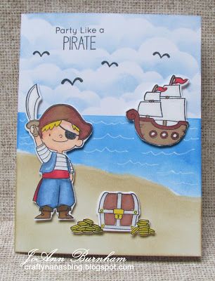 Crafty Nana's Blog: Party Like a Pirate Skull Birthday, Pirate Card, Favorite Things Party, Mft Cards, Boy Cards, Pirate Birthday, Pirate Skull, Card Challenges, Male Cards