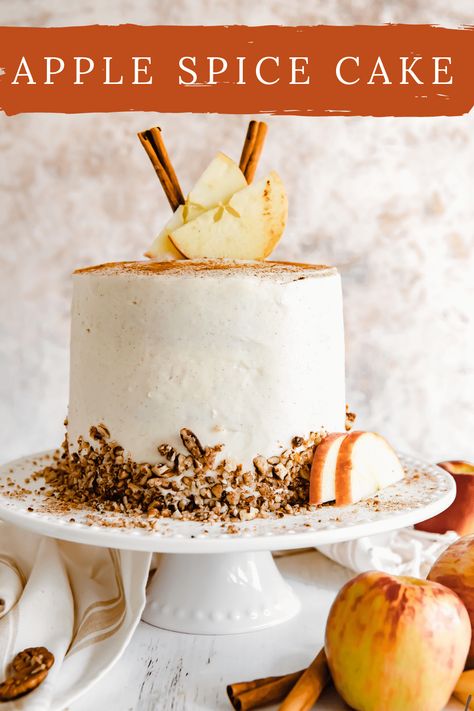 Apple Wedding Cake, Apple Layer Cake, Autumn Sweets, Diy Cakes, Apple Cinnamon Cake, Apples And Cinnamon, Apple Spice Cake, Cinnamon Cream Cheese, Mixer Recipes