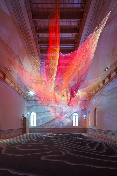 Janet Echelman, Colored Shadow, Light Art Installation, Shadow Drawing, Architectural Lighting Design, Interactive Installation, Artistic Installation, Kinetic Sculpture, Art Installation