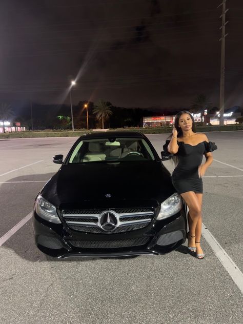 Black Mercedes Benz Aesthetic Girl, All Black Mercedes Benz, Sweet 16 Car, Black Benz, Future Aspirations, Manifesting 2024, Mercedes Girl, Balloons Pictures, Birthday Photo Shoot Ideas