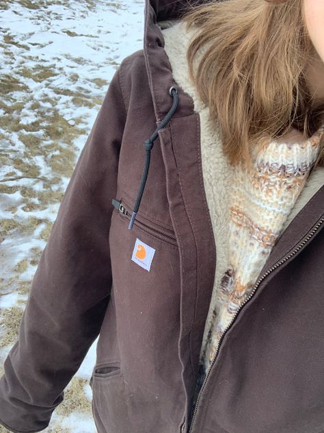 literally will never be taking this off it’s so warm Brown Carhartt Jacket, Twilight Outfits, Jacket Outfit Women, Cold Weather Outfit, Carhartt Jacket, Trendy Fall, Dream Clothes, Fall Winter Outfits, Jacket Outfits