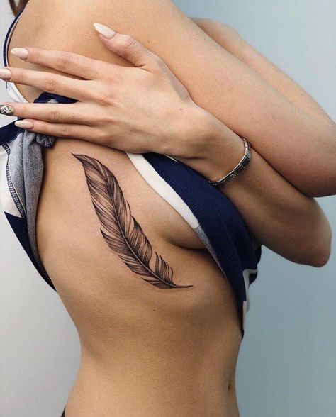 A Feather Tattoo, Eagle Feather Tattoos, Underboob Tattoos, Tattoo Wallpaper, Catrina Tattoo, Verse Tattoos, Feather Tattoo Design, Underboob Tattoo, Initial Tattoo