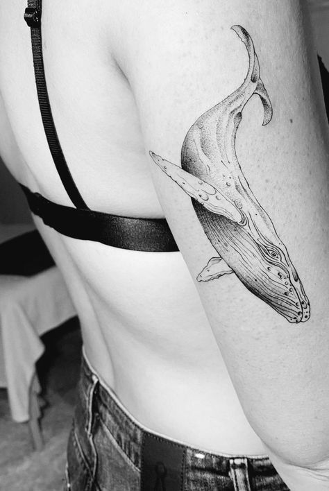 Southern Right Whale Tattoo, Whale Tattoo Leg, Tattoo Art Drawings Design Beautiful, Whale Rib Tattoo, Whale Tattoo Back, Fine Line Whale Tattoo, Simple Whale Tattoo, Wale Tattoos, Small Whale Tattoo