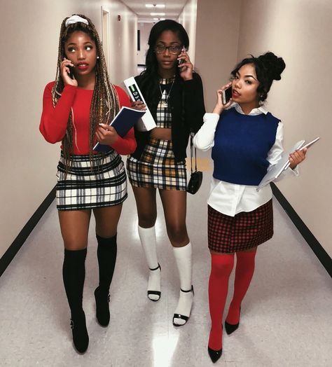 14.1k Likes, 147 Comments - New York  - ATL  & etc (@theshaderoomteens) on Instagram: “I’m feeling this one #Clueless I need friends who would do this with me !! - Tee” Native American Halloween Costume, Clueless Costume, Clueless Halloween Costume, Girl Group Costumes, Couple Halloween Costumes For Adults, Trio Halloween Costumes, Pirate Halloween Costumes, Pretty Halloween Costumes, Black Halloween Dress