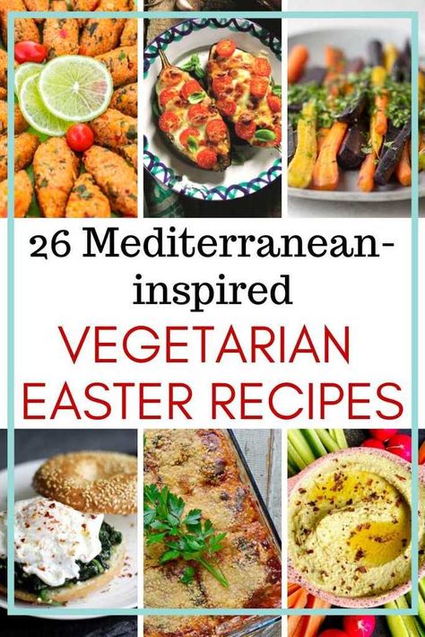 Whether you're celebrating Easter with a brunch or a dinner, these vegetarian Easter recipes are sure to please even the non-vegetarians at your feast. With Mediterranean cuisine as our inspiration, we've rounded up 26 vegetarian appetizers, main dishes, side dishes, and desserts to help you plan the perfect Easter menu. From asparagus quiche with sweet potato crust to fig and goat cheese flatbread, these vegetarian recipes will ensure nobody misses the ham. Vegan Easter Dinner, Vegetarian Easter Recipes, Vegetarian Easter, Easy Easter Brunch, Vegan Easter Recipes, Asparagus Quiche, Potato Crust, Cheese Flatbread, Vegan Easter