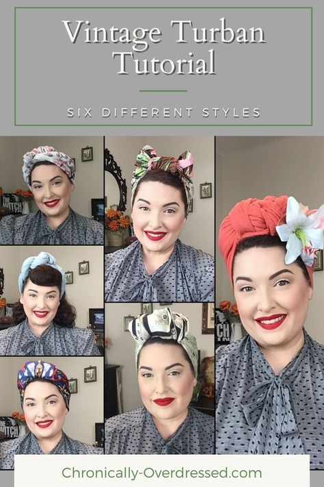 Retro Head Scarf Styles, 1940s Hairstyles With Scarf, 50s Hair Scarf, 1940s Head Scarf, Retro Hair Scarf, Vintage Head Scarf Tutorial, 1940s Hair Scarf Head Wraps, Vintage Hair With Scarf, 1940s Scarf Hairstyles