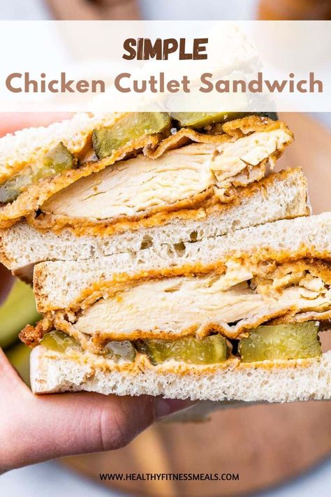 Chicken Cutlet Sandwich Recipes, Simple Chicken Sandwich Recipes, Chicken Cutlet Sandwich, Fried Chicken Cutlet Sandwich, Curry Chicken Sandwich Recipes, Healthy Crispy Chicken Sandwich, Healthy Fast Food Options, Sandwich Sauces, Healthy Fitness Meals