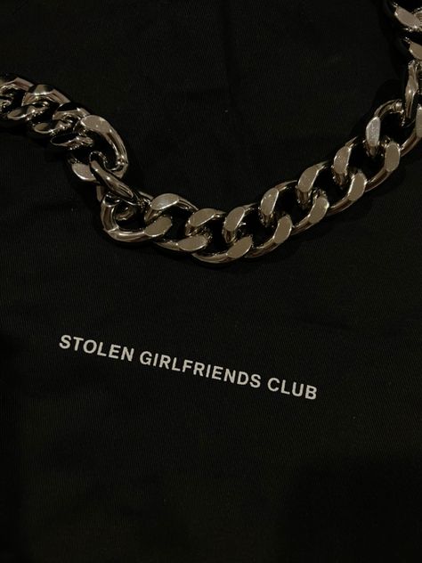 #fashion #branding #stolen #black #mood #chain #aesthetic #tiktok #bags #jewelry #art #decor Chain Aesthetic, Girlfriend Aesthetic, Black Mood, Stolen Girlfriends Club, Aesthetic Tiktok, Metal Chain Link, Metal Chain, Chain Link, Jewelry Art