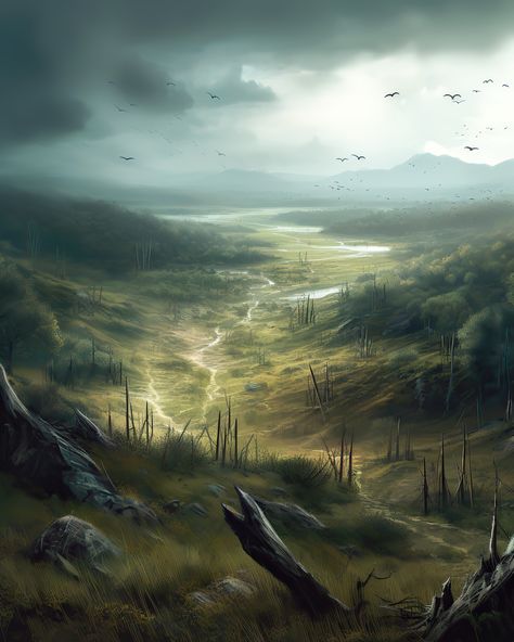 Dnd Forest Art, Valley City, Desert Land, Middle Earth Art, Falling Kingdoms, Medieval Houses, Fantasy Battle, Landscape Concept, Landscape Architecture Design