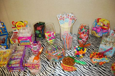 80s candy bar | Childhood | Pinterest | 80s Candy, Candy Bars and ... 80s Candy Bar, 80’s Candy, 80s Candy Table, 90s Candy Bar Party Ideas, Totally Twobular, 90s Theme Party Decorations, Sisterhood Ideas, 80s Candy, 40th Party Ideas