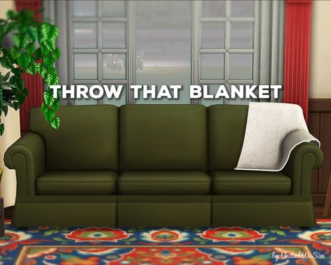 The nights are chiller,the wind blows and what everybody needs on this cold  simblreen evening is a comfy blanket. Look no further! This is a deco  throw blanket and my very first build/buy objects... Sims 4 Couches Cc Maxis Match, Sims 4 Blanket, Mm Game, Sims Furniture, Sims Inspiration, Comfy Blanket, Cozy Places, Cc Furniture, Cc Mods