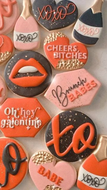 Galentines Party, Valentine Cookies, Cookies Decorated, Iced Cookies, Sugar Cookies Decorated, Cookie Decorating, Sugar Cookies, Valentines Day, Wallpapers