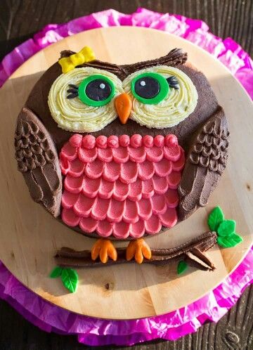 Owl cake                                                                                                                                                      More                                                                                                                                                                                 Más Owl Cake Birthday, Birthday Cake Designs, Owl Cakes, Owl Cake, Owl Birthday, Animal Cakes, Childrens Birthday Cakes, Cake Designs Birthday, Fancy Cakes