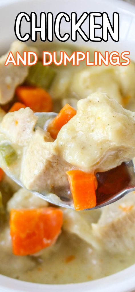 Dinner is on the table in 30 minutes with this Instant Pot Chicken and Biscuit Dumplings! Easy prep, simple ingredients, and a family favorite! Chicken And Biscuit Dumplings, Chicken And Dumplings Recipe With Biscuits, Biscuit Dumplings, Instant Pot Chicken And Dumplings, Dumplings Easy, Chicken Dumpling Soup, Flexitarian Recipes, Multi Cooker, Easy Chicken Breast