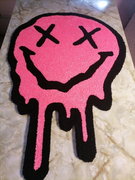 Bratz Rug, Face Tufted Rug, Kuromi Tufted Rug, Punch Coaster, Goth Tufted Rug, Rappers Rug, Crossed Eyes, Hybeast Rugs, Dope Rooms