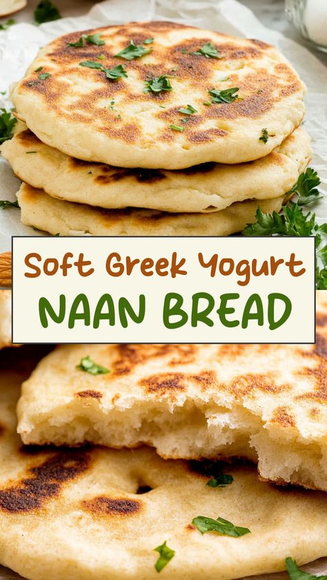 Explore the endless possibilities of incorporating Greek yogurt into your meals with our delicious naan bread recipes. With the creaminess of Greek yogurt and the softness of freshly baked naan bread, these recipes are sure to elevate your dining experience. Whether you're looking for a healthy snack or a flavorful side dish, our collection of Greek yogurt naan bread recipes has something for everyone. Healthy Snacks Baking, Greek Yogurt Dough Recipes, Naan Bread With Yogurt, Greek Yogurt Naan, Baked Naan Bread, Healthy Naan, Yogurt Naan, Naan Bread Recipes, Best Greek Yogurt