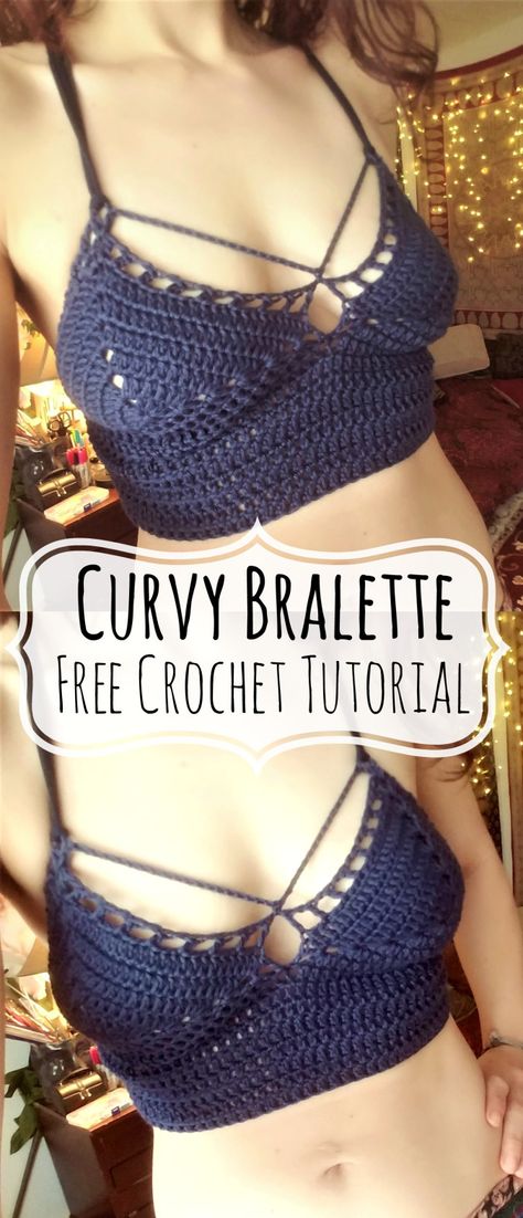 Curvy Bralette Tutorial | Morale Fiber Crochet Plus Size, Morale Fiber, Crochet Bralette Pattern, Yarn Tutorials, Yarn Clothes, Crochet Lingerie, Bralette Pattern, Crochet Bra, Sale Ideas