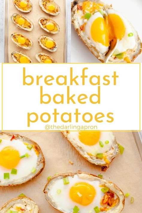 Baked Potato With Egg Inside, Loaded Breakfast Baked Potato, Egg Baked Potato, Baked Potato Egg Boats, Baked Potato Breakfast Recipes, Egg Stuffed Potato, Breakfast Stuffed Potatoes, Baked Potato Breakfast, Baked Potato Fillings