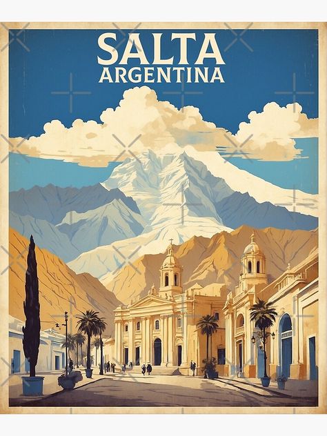 Add some fun and beauty to your home with this Argentina traveler design or give it as the perfect gift! Vintage Tourism Posters, Patagonia Vintage Poster, Vintage Patagonia Poster, Travel Doodle, Argentina Design, Argentina Poster, Revolution Design, Argentina Art, Poster Tourism