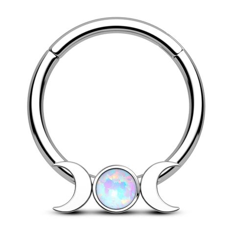 Hoop Piercing Nose, Cartilage Piercing Hoop, Titanium Belly Button Rings, Opal Septum, Septum Piercing Jewelry, Daith Piercing Jewelry, Ring Day, Septum Rings, Piercing Inspo