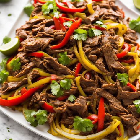 Shaved Beef Fajitas Recipe Shaved Steak Fajitas, Shaved Beef Steak Recipes, Shaved Beef Recipes, Healthy Fajitas, Beef Carpaccio Recipe, Radicchio Recipes, Steak Sandwich Recipe, Shaved Beef, Shaved Steak