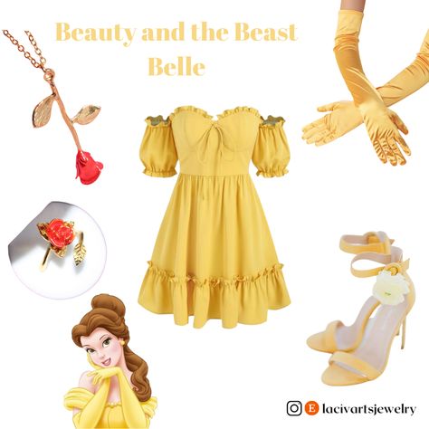 Beauty And The Beast Outfit Casual, Auradon Prep Aesthetic Outfits, Princess Belle Inspired Outfits, Beauty And The Beast Inspired Outfits, Beauty And The Beast Outfit Ideas, Belle Beauty And The Beast Costume, Modern Belle Outfits, Belle Disney Bound, Belle Outfit Ideas