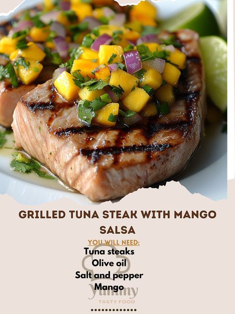 Red Tuna Recipes, Tuna Recipes Steak, Fresh Tuna Steak Recipes, Tuna Grilled, Grilled Tuna Steak, Ahi Tuna Steak Recipe, Grilled Tuna Steaks, Steak Sides, Ahi Tuna Steak