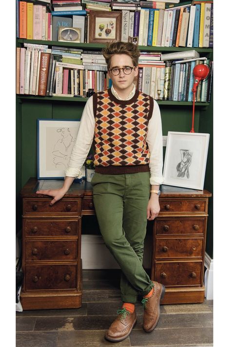 Things to put in frames: Luke Edward Hall | Downloadable Art | House & Garden Nerd Style Men, Printable Drawings, Luke Edward Hall, Wes Anderson Style, Nerd Aesthetic, Vintage Outfits Men, Edward Hall, Nerd Outfits, Geek Clothes