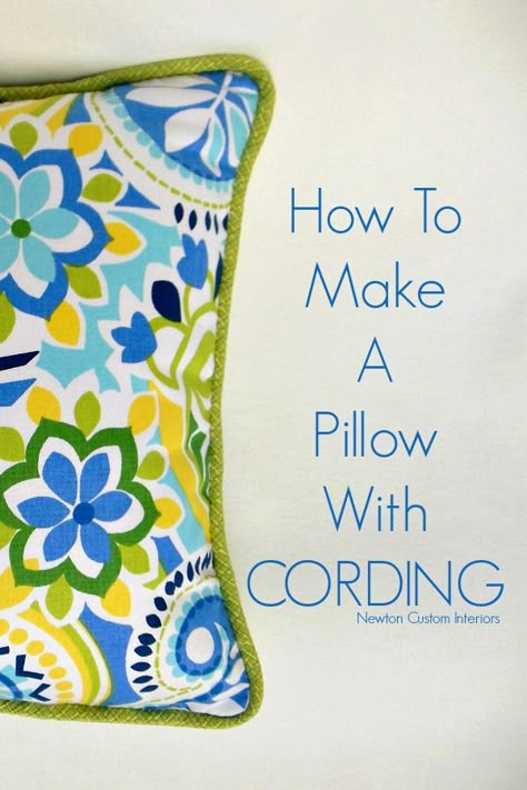 How To Sew Cording On Pillows, How To Make Cording For Pillows, Throw Pillow Sewing Ideas, Pillow Cases Designs, Throw Pillow Embroidery, Throw Pillow Tutorial, How To Make A Throw Pillow, Throw Pillows Diy Ideas, Sewing Throw Pillow Covers