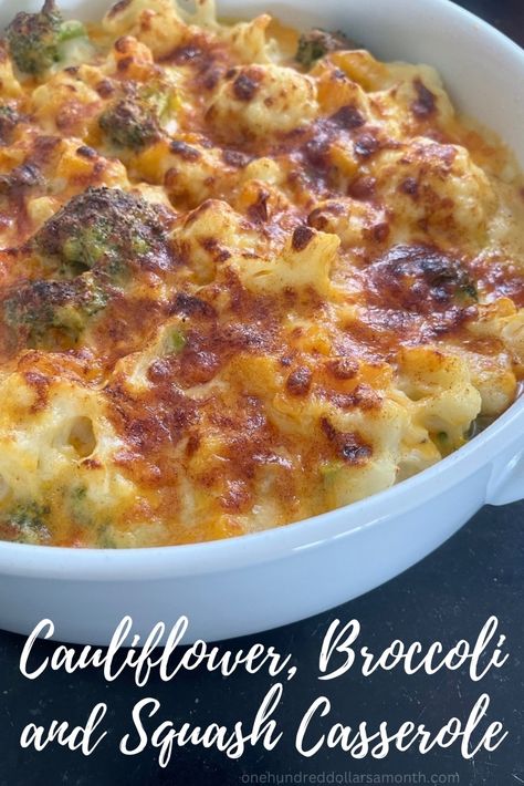 This Cauliflower, Broccoli and Squash Casserole is the BEST side dish on the planet earth! Veggie Casserole Recipes, Veggie Tart, Christmas Side Dish Recipes, Butternut Squash Casserole, Broccoli Side Dish, Best Side Dish, Squash Casserole Recipes, Veggie Casserole, The Planet Earth