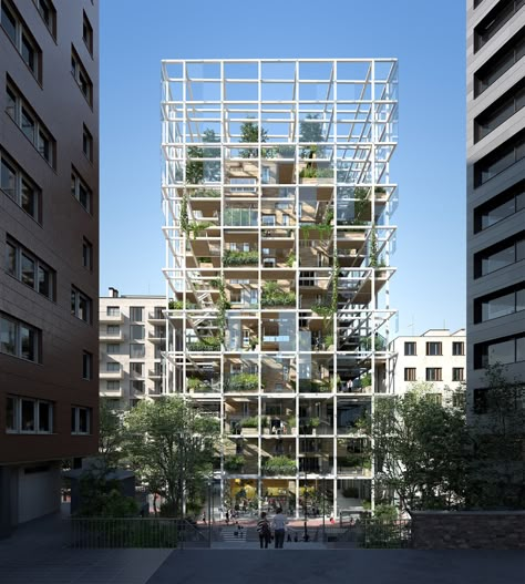 Module Architecture, Grid Architecture, Paris Buildings, Modular Architecture, Vertical Farm, Green Facade, Studios Architecture, Green Architecture, Social Housing