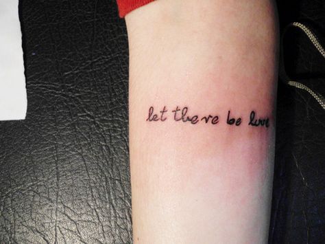 Let there be love. Oasis Tattoo Ideas, Oasis Tattoo, Eternal Love Tattoo, Special Tattoo, Let There Be Love, Special Tattoos, Sweet Tattoos, Be Love, Tat Ideas