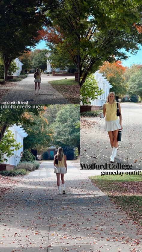 Wofford College: game day attire sported by my friend Wofford College, College Gameday Outfits, College Game Day, Fall Football, Gameday Outfit, 2024 Trends, Fall Favorites, Friend Photos, My Friend