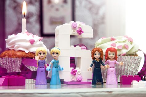 Rapunzel ,Elsa ,Merida,and Ariel Princess Lego, Lego Disney Princess, Disney Princess Birthday Party, Princesses Disney, Disney Princess Birthday, Lego Birthday Party, Lego News, Lego Birthday, Lego Party