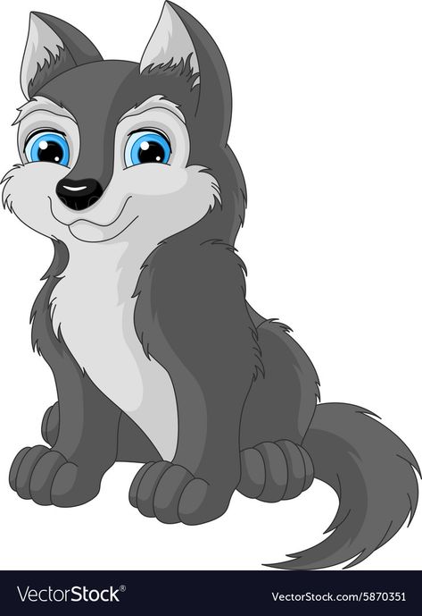 Wolf Royalty Free Vector Image - VectorStock Wolf Drawing Easy, Wolf Sitting, Wolf Cartoon, Drawing Wolf, Wolf Drawings, Wolf Clipart, Cute Wolf Drawings, Wolf Designs, Cartoon Wolf