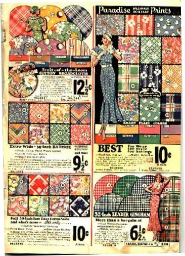 Sears Roebuck Catalog Vintage, Feedsack Quilt, Feedsack Fabric, Make Do And Mend, Silk Fabrics, 1930s Fashion, Feed Sacks, Vintage Material, Mail Order