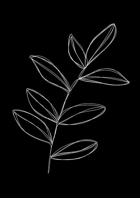 Leaf Drawings, Black Paper Drawing, Leaf Illustration, Leaf Drawing, Outline Art, Simplistic Tattoos, Design Concepts, Black Paper, Line Art Drawings