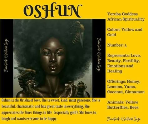 Orisha Oshun, Oshun Goddess, Yoruba Orishas, Orishas Yoruba, Kemetic Spirituality, African Mythology, African Goddess, Divine Feminine Spirituality, Oh My Goddess