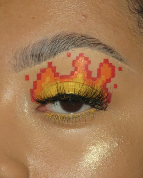 Pixel Makeup, Pixie Makeup, Normal Makeup, Overwatch Drawings, Paint Inspo, Indie Makeup, Cool Makeup Looks, Crazy Eyes, Inspired Makeup