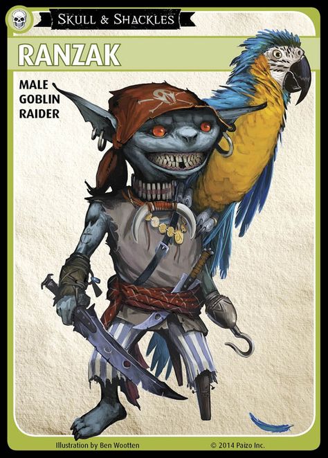 Character Art by Ben Wootten Goblin Pirate, Goblin Wizard, Goblin Art, Character Card, Pathfinder Character, Pirate Art, Heroic Fantasy, Pathfinder Rpg, Fantasy Races