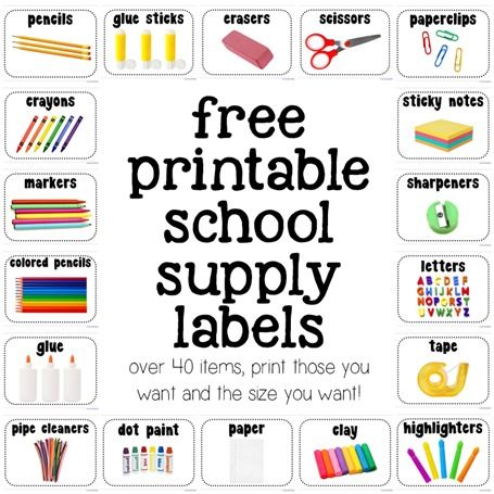 school supply labels Art Supplies Labels, Craft Supply Labels, Classroom Supplies Labels, Free School Supplies, School Supplies Highschool, School Supplies For Teachers, Supply Labels, School Supplies Organization, Classroom Labels