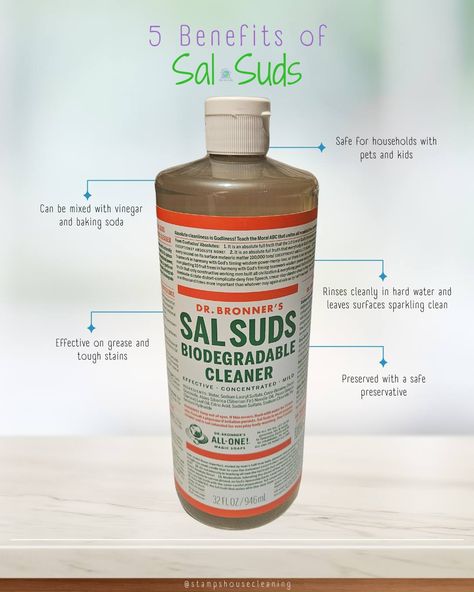 Introducing Dr. Bronners Sal Suds, which is replacing free and clear dish soap. Stamps House Cleaning is now fully eco-friendly with our cleaning sprays and cleaners. I wish I had known about Sal Suds when I found out and started using Dr. Bronners Castile Soap years ago. Sal Suds, Soap Stamps, Dr Bronners, House Keeping, Cleaning Spray, Castile Soap, House Cleaning, I Wish I Had, Cleaning Tips