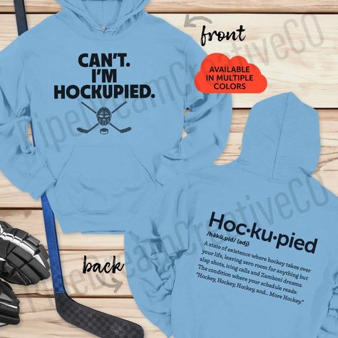 Hockey Hoodie Funny Hockey Sweatshirt Hockey Lover Gift for Hockey Player Busy Hockey Life Hoodie Hockupied Gift for Dad Hockey Mom Shirt Hockey Crafts, Hockey Apparel, Hockey Player Gifts, Hockey Room, Slap Shot, Funny Hockey, Hockey Hoodie, Hockey Quotes, Hockey Sweatshirts