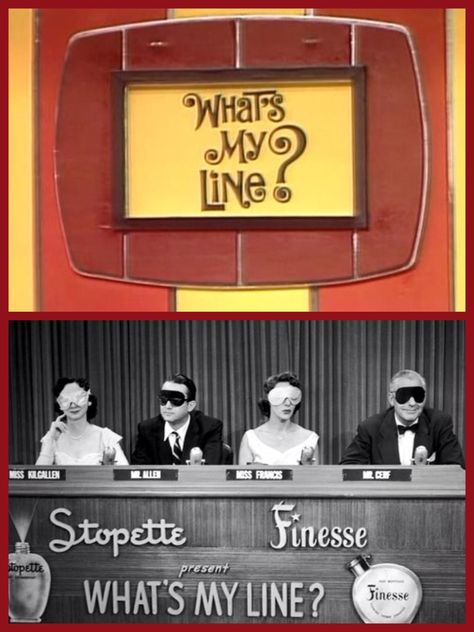 What's My Line? TV Series (1950 - 1967) 60s Sitcoms, Tv Nostalgia, Father Brown, Broadcast News, Line Tv, 70s Tv Shows, Childhood Memories 90s, 50s Retro, Childhood Tv Shows